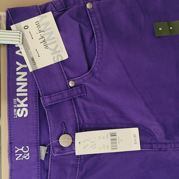 NWT Ny&c purple jeans 0 - Picture 2 of 8